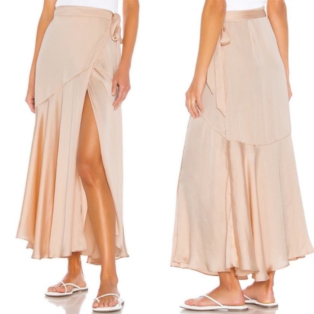 Black Size Small Free People satin wrap midi skirt GUC